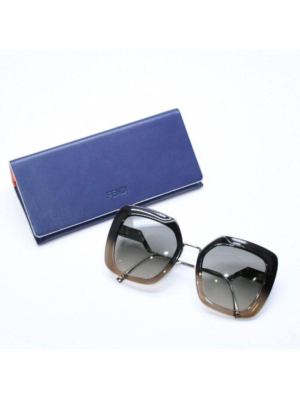 Fendi Sunglasses Eyewear FF Square Black Metal Acetate